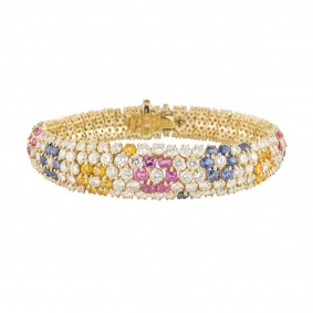 Yellow Gold Diamond and Gemstone Bracelet